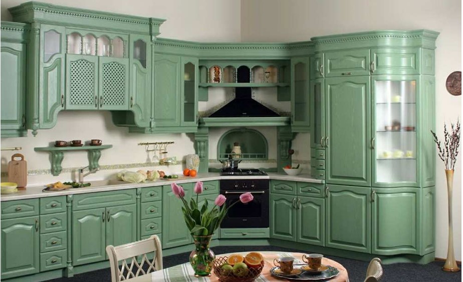 Дизайн кухни оливкового цвета