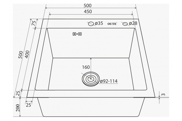 Кухонная мойка Oute T75050H